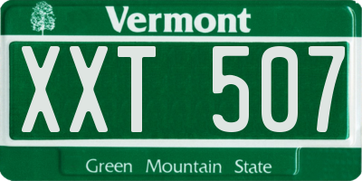 VT license plate XXT507