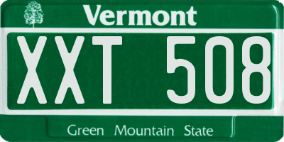 VT license plate XXT508