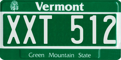 VT license plate XXT512