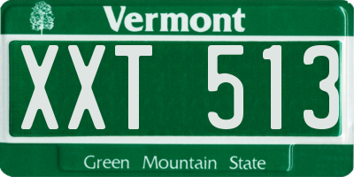 VT license plate XXT513