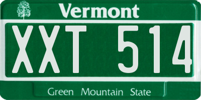 VT license plate XXT514