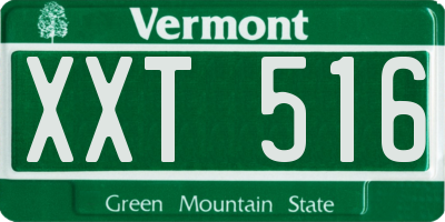 VT license plate XXT516