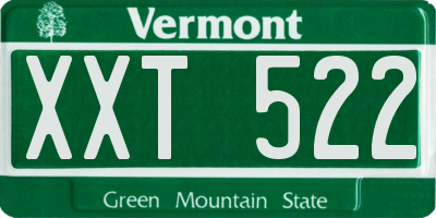 VT license plate XXT522