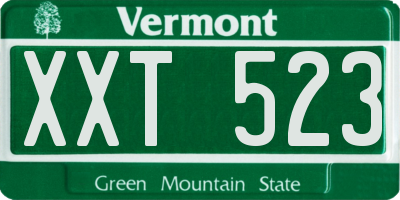 VT license plate XXT523