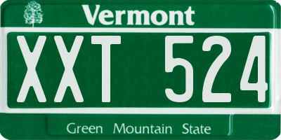 VT license plate XXT524