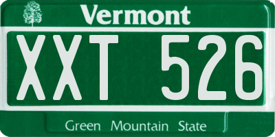 VT license plate XXT526