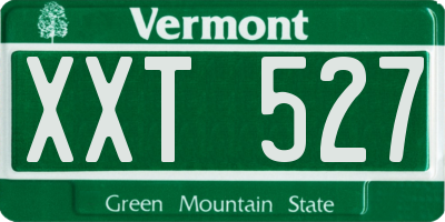VT license plate XXT527