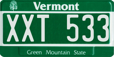 VT license plate XXT533