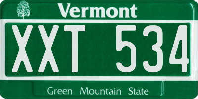 VT license plate XXT534