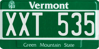 VT license plate XXT535