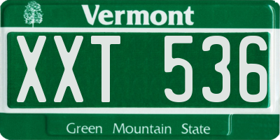 VT license plate XXT536