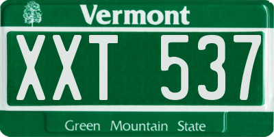 VT license plate XXT537