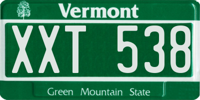 VT license plate XXT538
