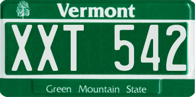VT license plate XXT542