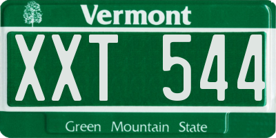 VT license plate XXT544