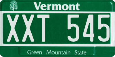 VT license plate XXT545
