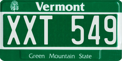 VT license plate XXT549