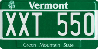 VT license plate XXT550