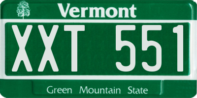 VT license plate XXT551