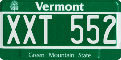 VT license plate XXT552
