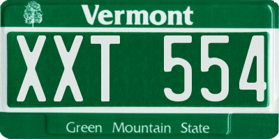 VT license plate XXT554