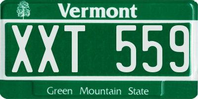 VT license plate XXT559