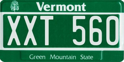 VT license plate XXT560