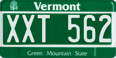 VT license plate XXT562