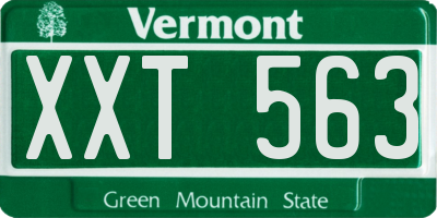 VT license plate XXT563