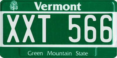 VT license plate XXT566