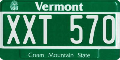 VT license plate XXT570