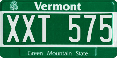 VT license plate XXT575