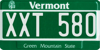 VT license plate XXT580
