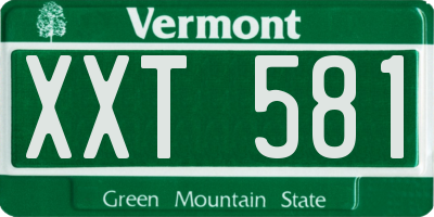 VT license plate XXT581