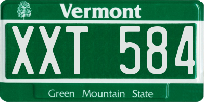 VT license plate XXT584