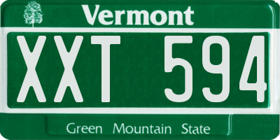 VT license plate XXT594