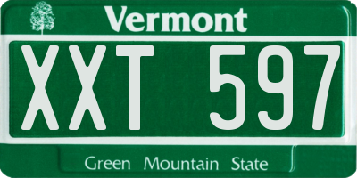 VT license plate XXT597