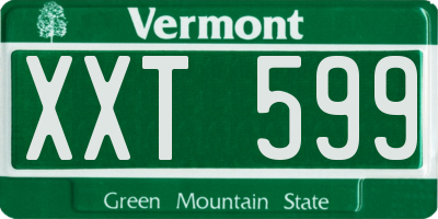 VT license plate XXT599