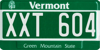 VT license plate XXT604