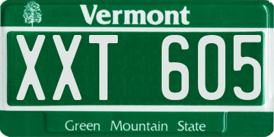 VT license plate XXT605