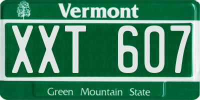 VT license plate XXT607