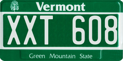 VT license plate XXT608