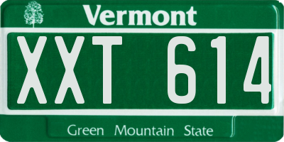 VT license plate XXT614