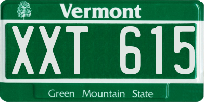 VT license plate XXT615