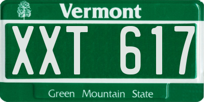 VT license plate XXT617