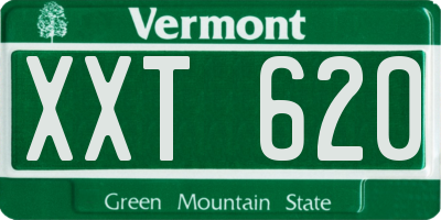 VT license plate XXT620