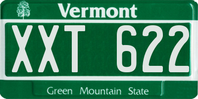 VT license plate XXT622