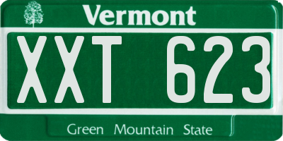 VT license plate XXT623