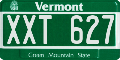 VT license plate XXT627