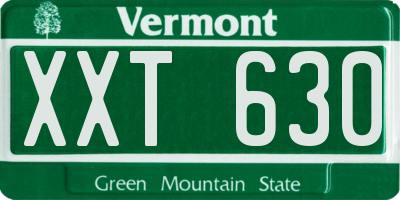VT license plate XXT630